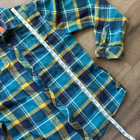 BILLABONG Teal and Yellow Plaid Casual Shirt  !! Medium - Picture 3 of 6